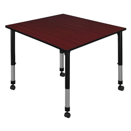 Regency Square Mobile Tables, 48 W, 48 L, 23-34 H, Wood, Metal, Mahogany TB4848MHAPCBK